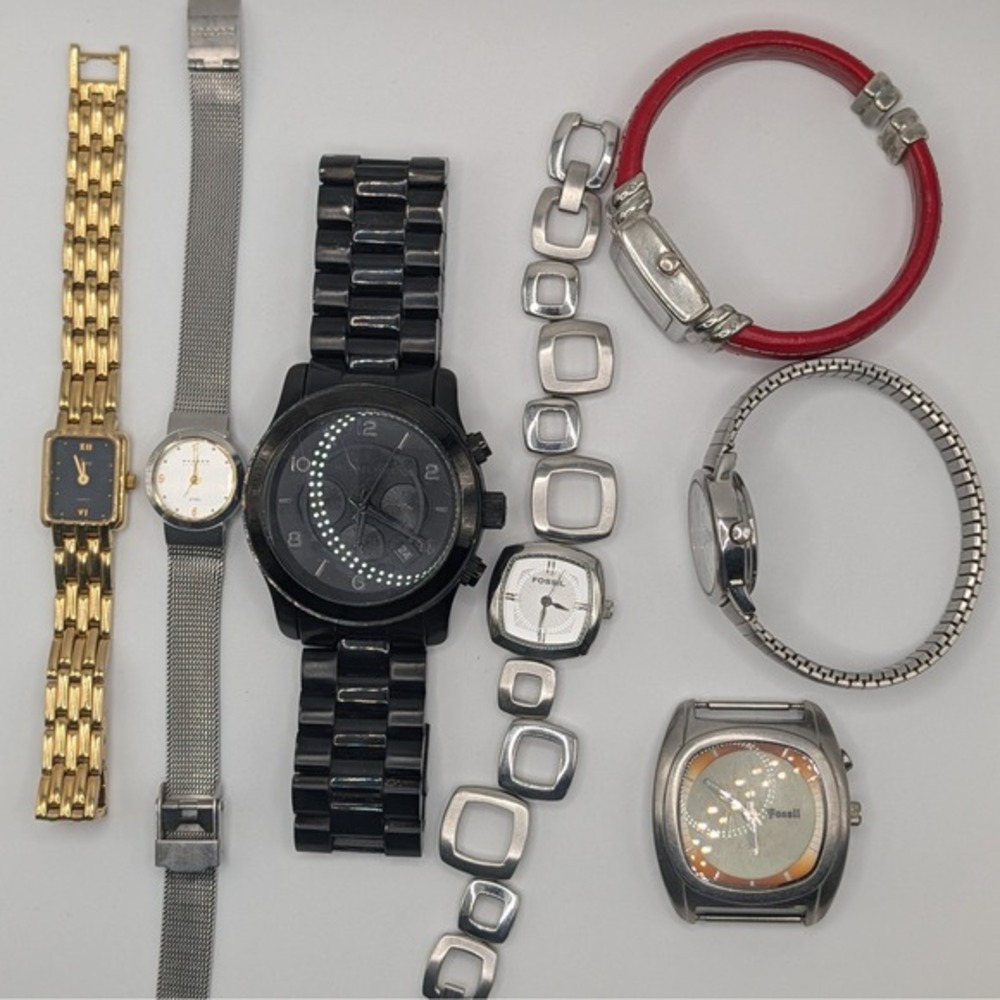 Michael Kors Fossil Timex‎ Skagen Watch Lot Womens Mens Mixed 7pc Untested